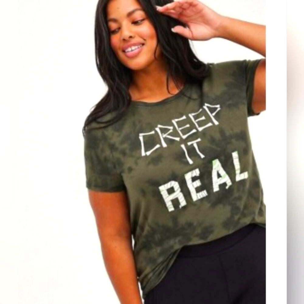 Torrid "Creep It Real" Tie Dye Tee Plus Size 1X 14/16 Halloween